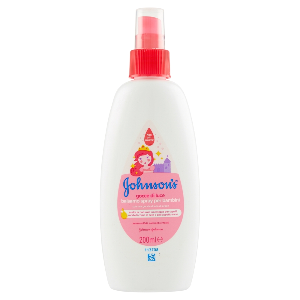 Johnson's Baby Balsamo Spray Per Bambini Gocce Di Luce, Ipoallergenico E A Ph Bilanciato, 200ml